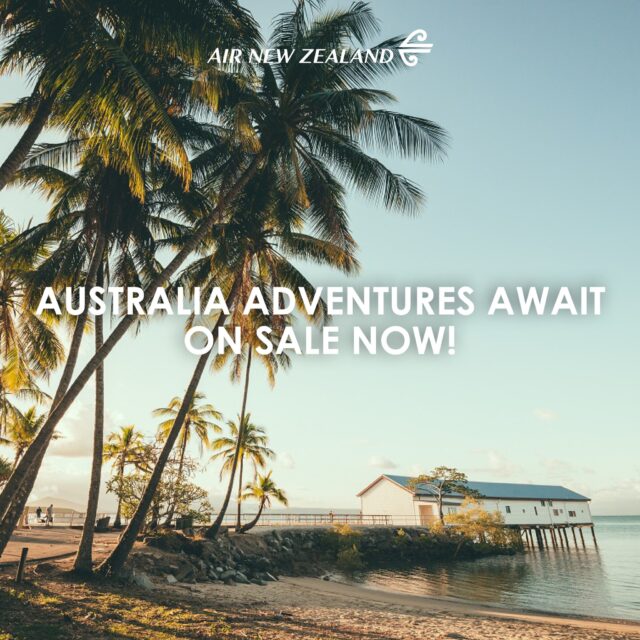 Your Aussie adventure starts here, on sale now with Air New Zealand! Plan your next getaway across the ditch and unwind in Tropical North Queensland from $1,825*pp double share. With Return economy airfares (The Works) flying Air New Zealand to Cairns from Auckland, 7 nights at Freestyle Resort Port Douglas (4 star) in a one-bedroom garden view apartment and a Port Douglas Sunset Sail included. Get in quick, your Aussie escape awaits. 🦘🌏

*T&Cs apply. Offer ends 17 August 2025. Booking/ service fees may apply. Selected travel dates apply. Subject to availability & change.