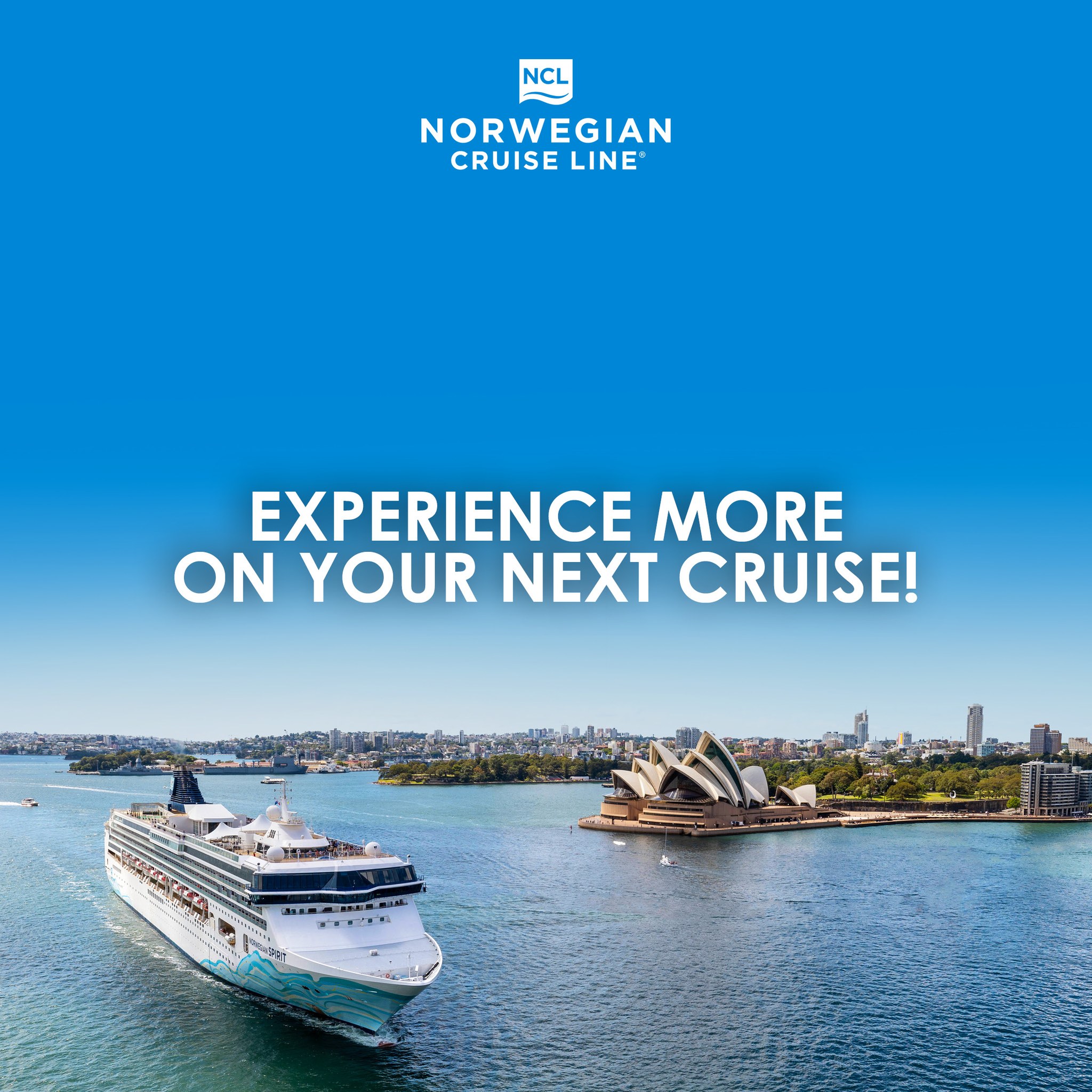 Now’s the perfect time to set sail with Norwegian Cruise Line and Experience More! Embark on a 12-night South Pacific Cruise on Norwegian Spirit® from Fiji to Sydney from $5125*pp in a Oceanview Picture Window stateroom twin share. Book today and get the most inclusive value at sea with More at Sea™, including Unlimited Premium Beverages, Specialty Dining Package, Shore Excursion Credits & Wi-Fi Package on your cruise + BONUS USD$100 Onboard Credit!*🛳️

Book your next adventure with Norwegian Cruise Line and Experience More!
*T&Cs apply. Offer ends 07 September 2025. Booking/ service fees may apply. Selected travel dates apply. Subject to availability & change.